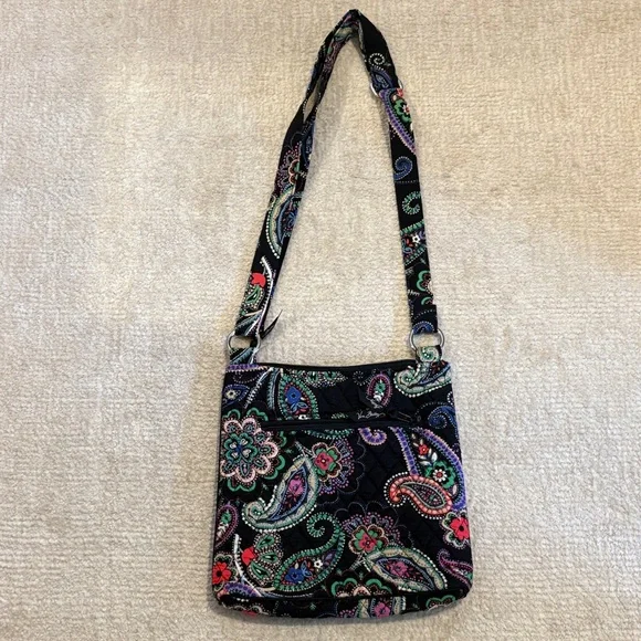 Vera Bradley Black and Multicolor Paisley Crossbody Bag - Picture 3 of 3